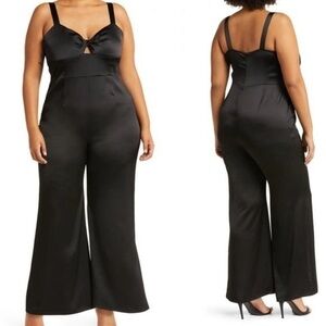 Chelsea 28 size 3X black satin jumpsuit